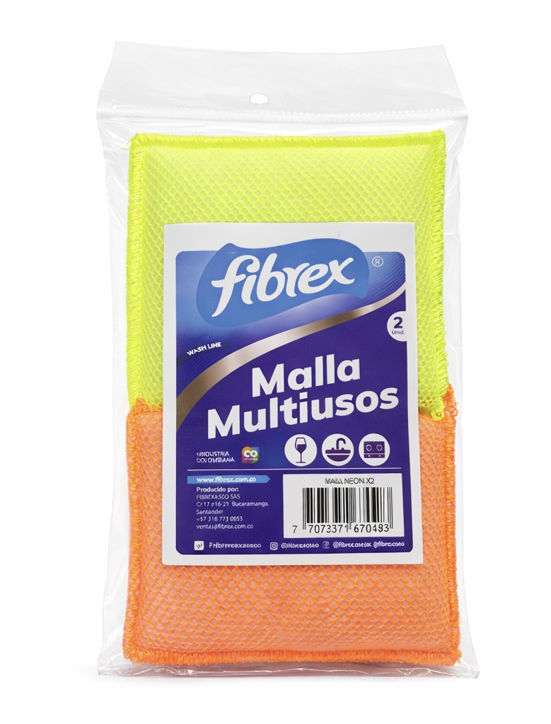 ESPONJA MALLA NEON X2
