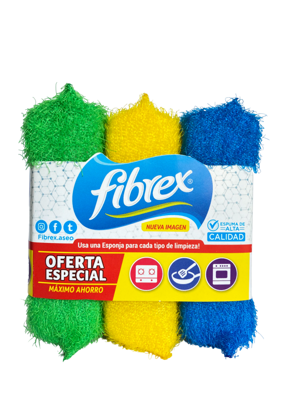 ESPONJA FUERTE COLORES X3 UNIDAD OF